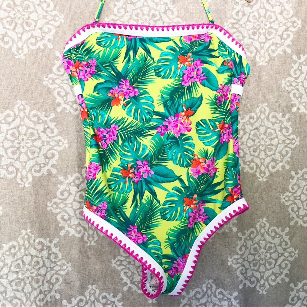 NWT Betsey Johnson Tropical One Piece Swimsuit